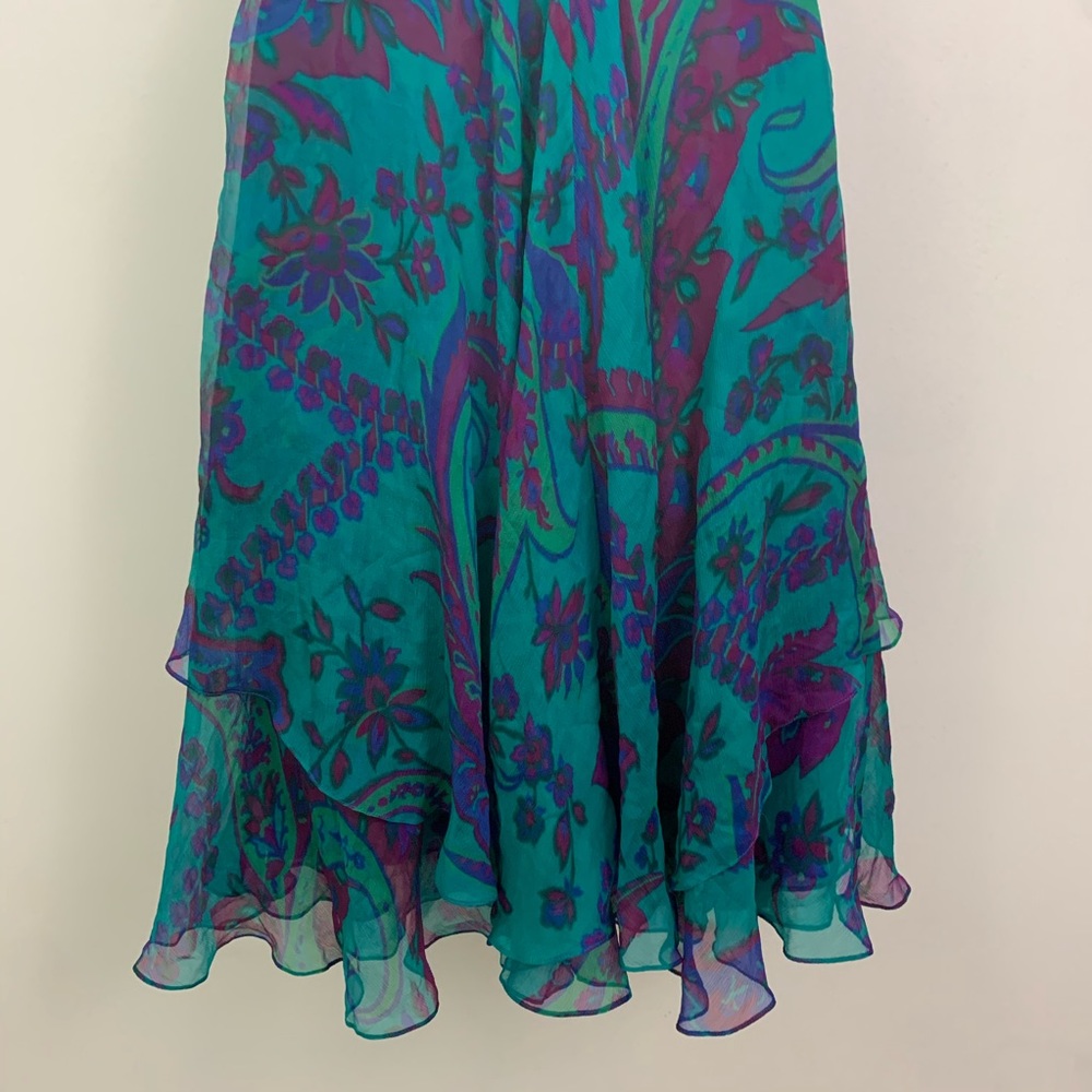 Ralph Lauren Black Label Floral‎ Layered Silk Halter Fairy Dress 4 - Picture 6 of 8